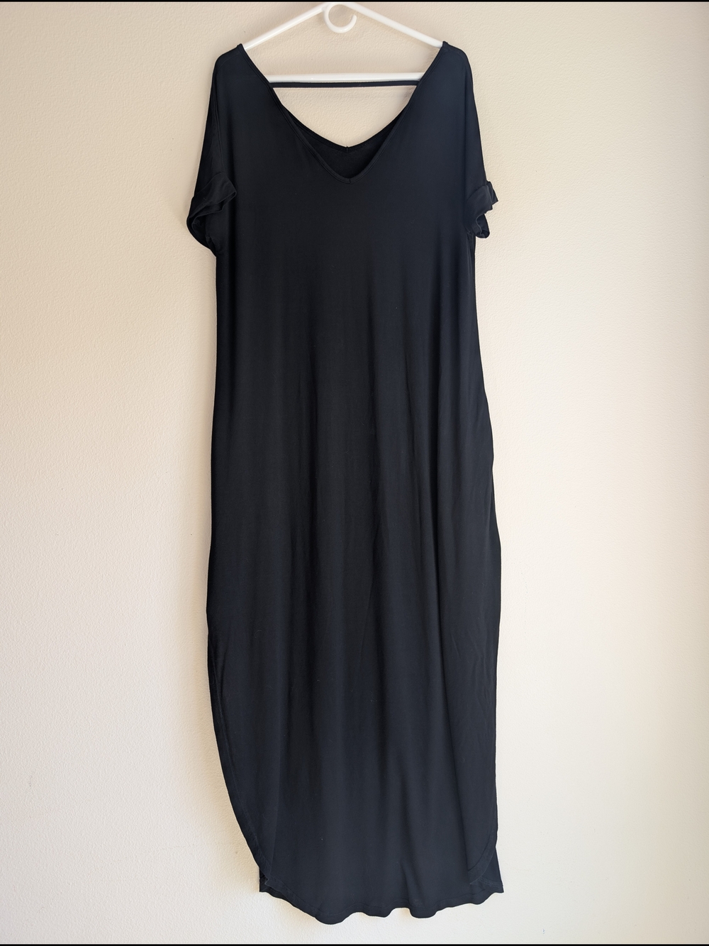 Grecerelle Everyday Black V-Neck Maxi Dress Womens Size 2X